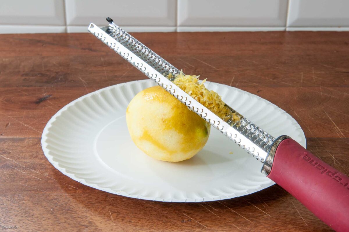 using a microplane grater to harvest rind