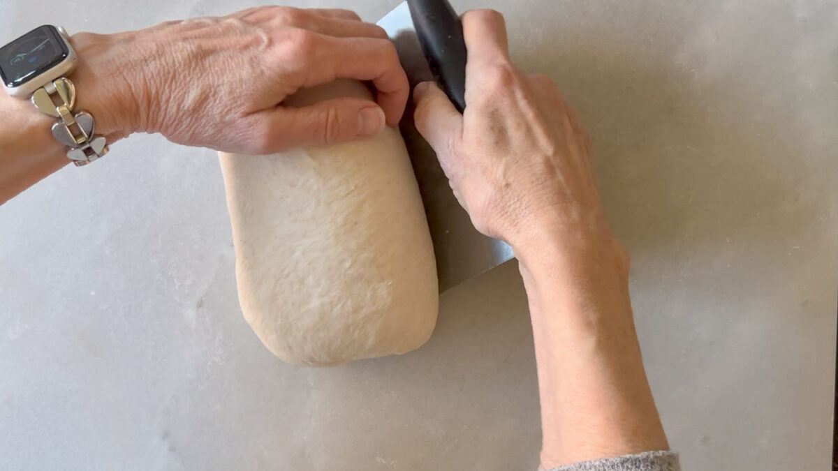 using a bench press to make the batard shape and add tension