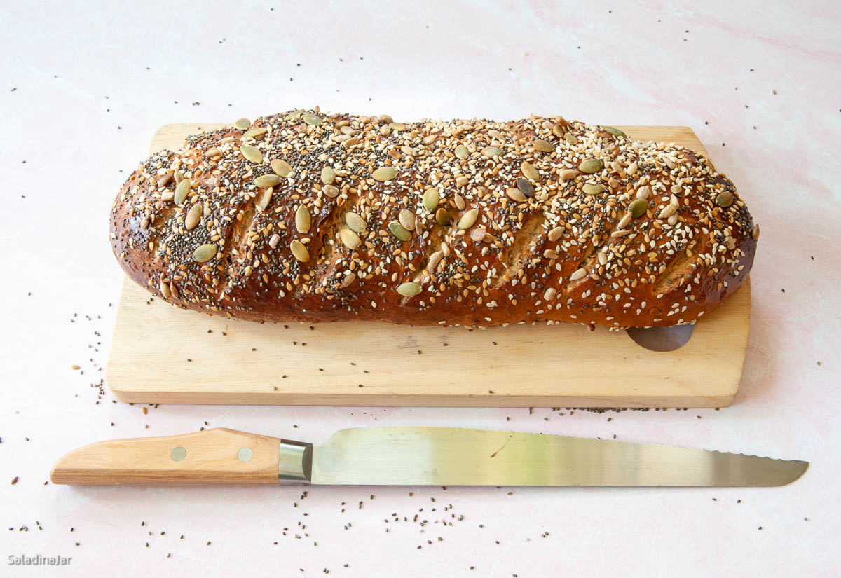 baked loaf of bread--uncut