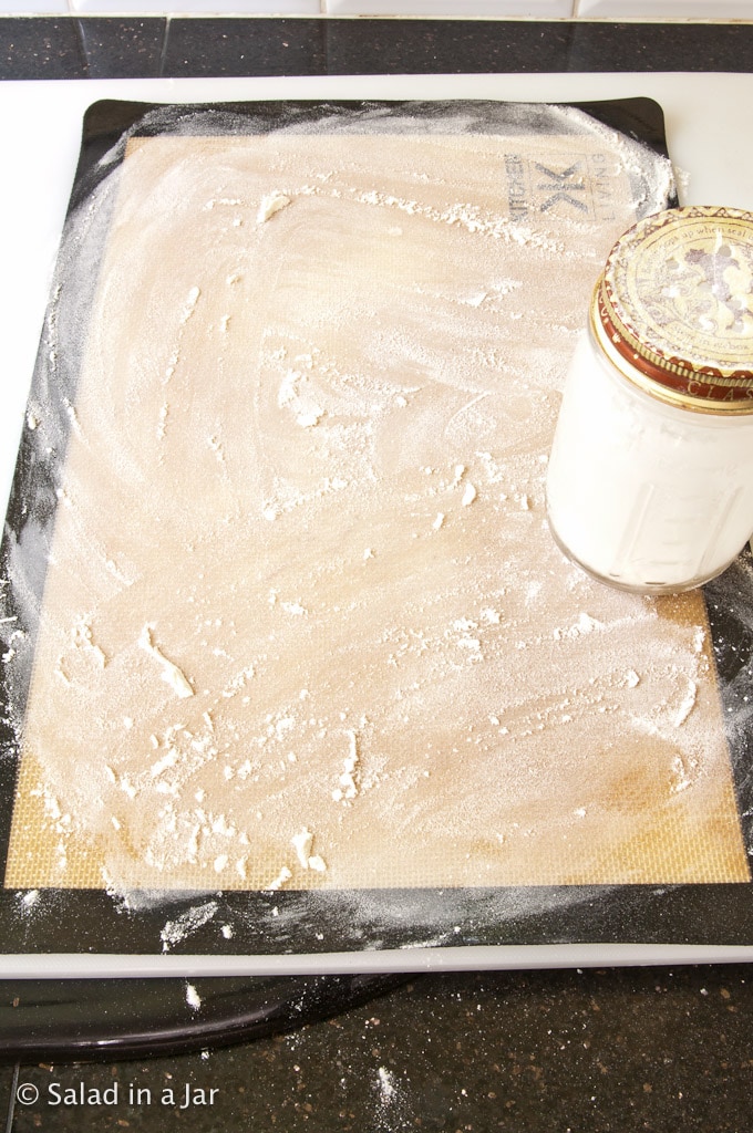 lightly-floured work surface using a Silpat mat.