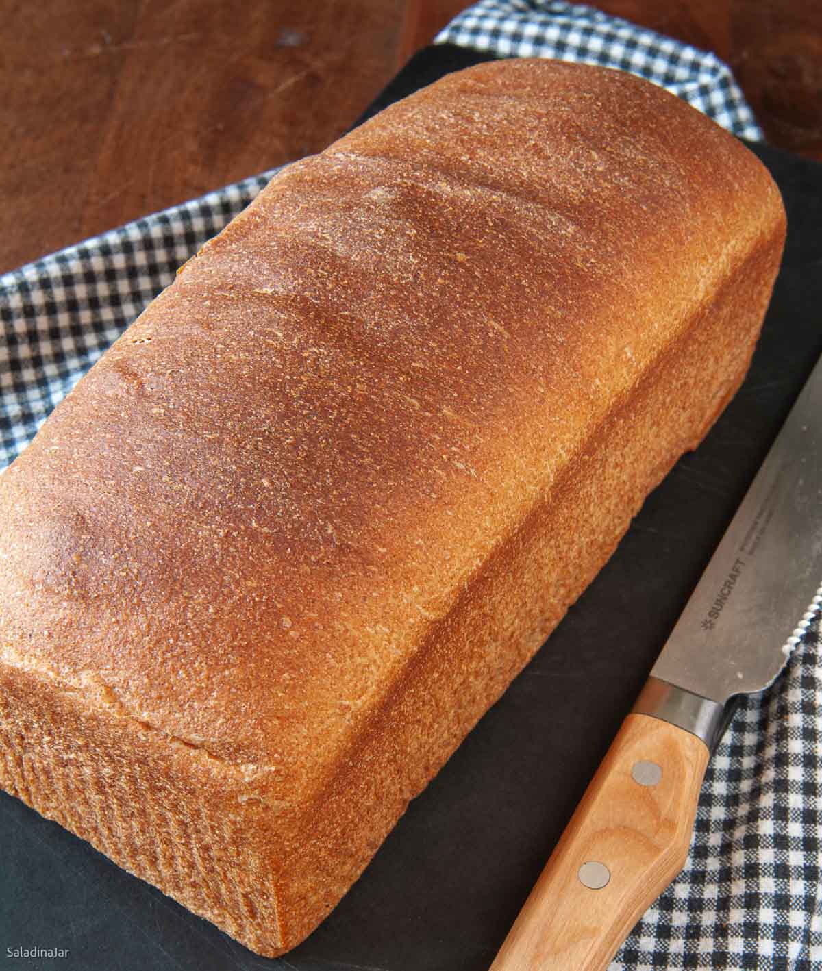 unslice bread baked in a pullman pan