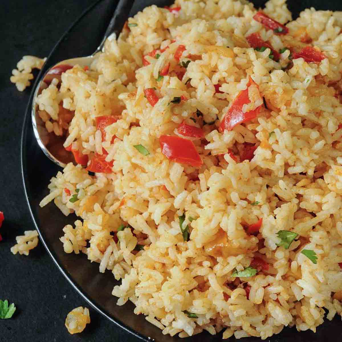 Southwestern Jasmine Rice in a serving bowl