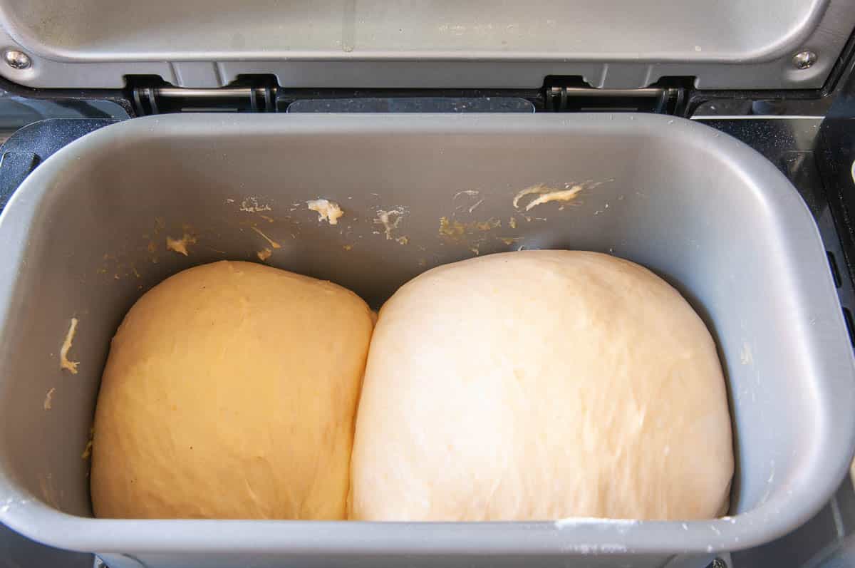 Dough fully proofed at the end of the DOUGH cycle.