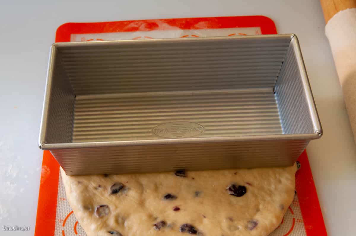 Use your pan to make sure you have shaped the dough wide enough.