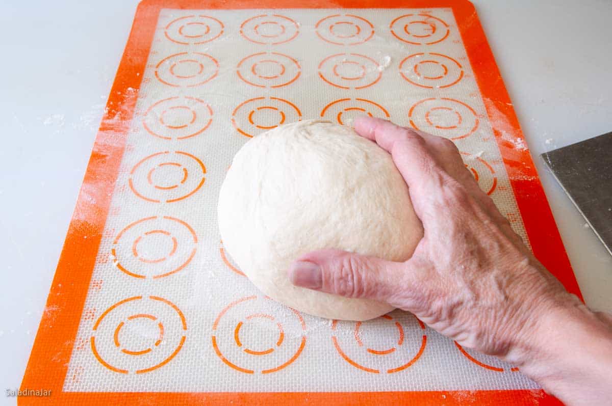 lightly knead and shape dough into a ball
