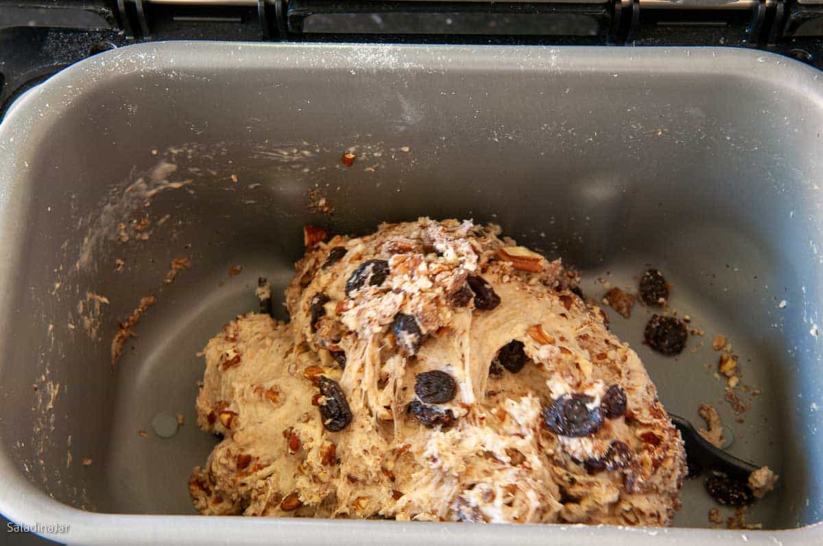 Dough with add-ins added during the last three minutes of the kneading phase