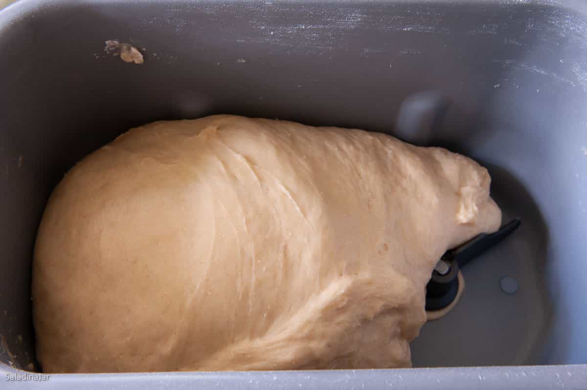 Your dough should look like this toward the end of the kneading phase