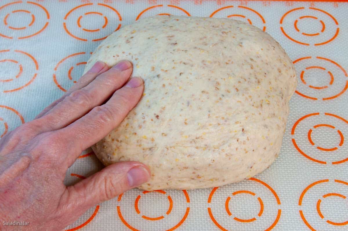 manipulating the dough