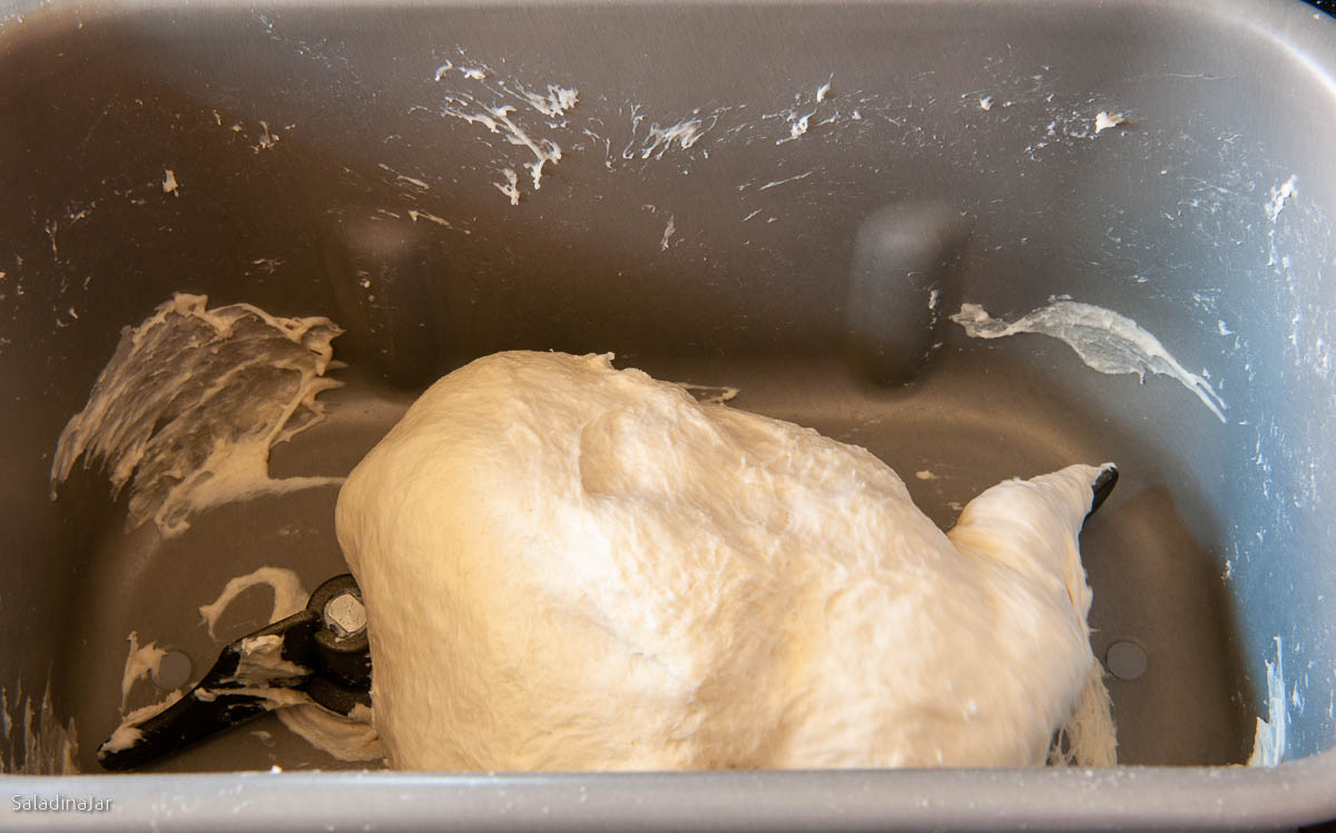 smooth dough close to the end of the kneading phase.
