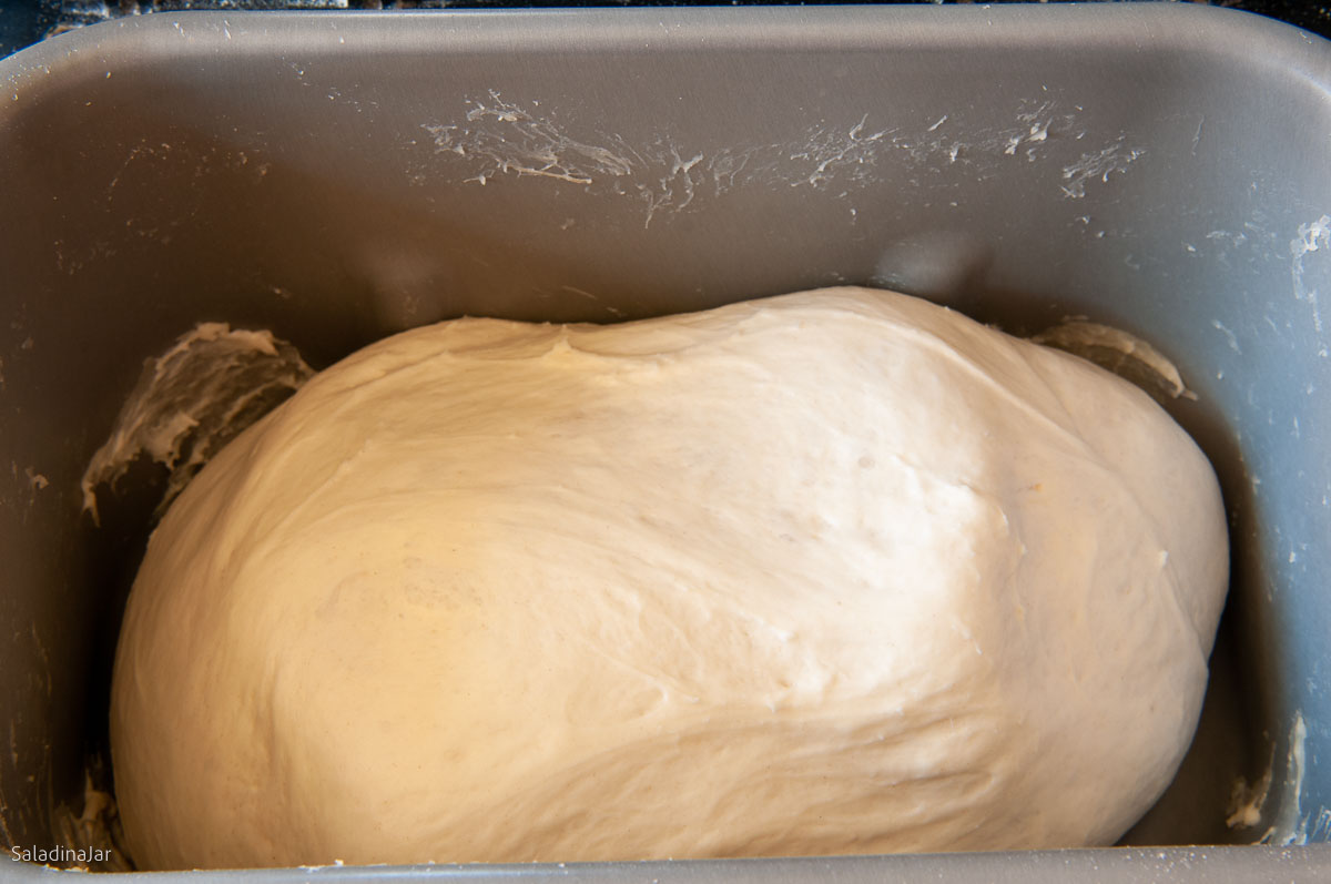 dough that has doubled in size by the end of the DOUGH cycle,