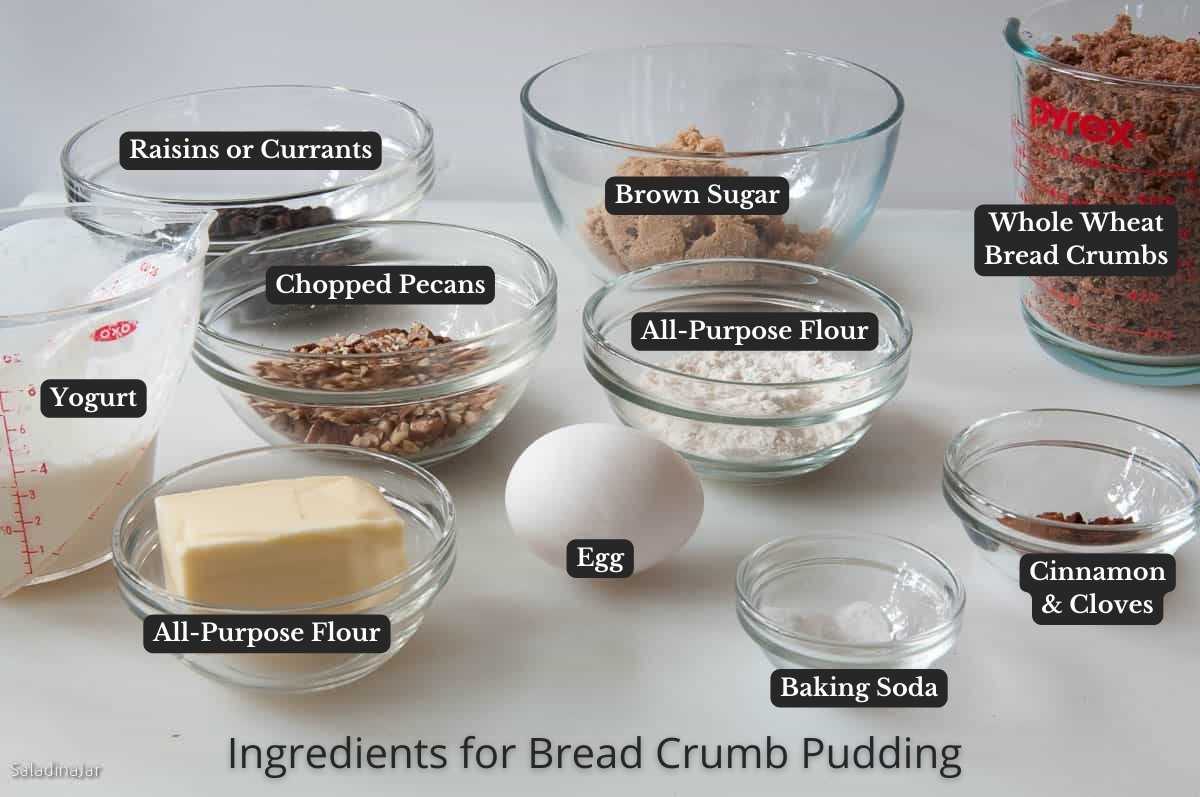 ingredients for bread crumb pudding