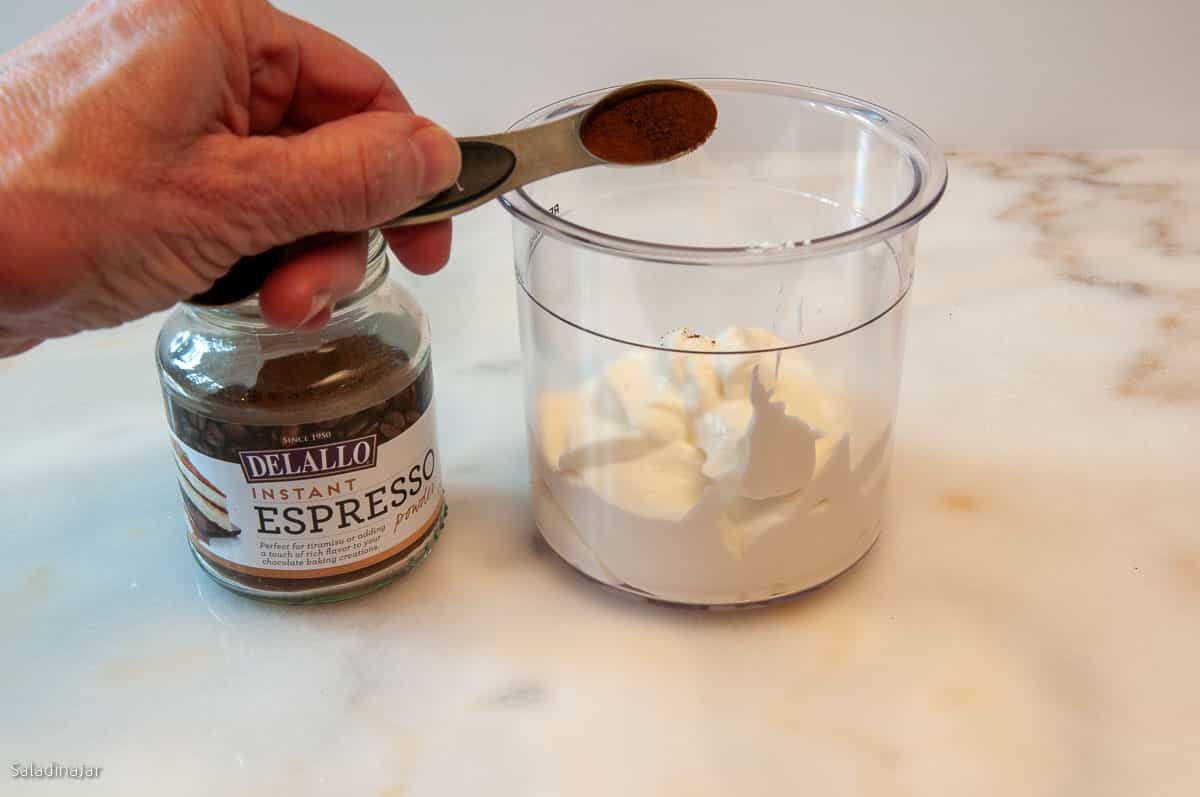adding espresso to yogurt