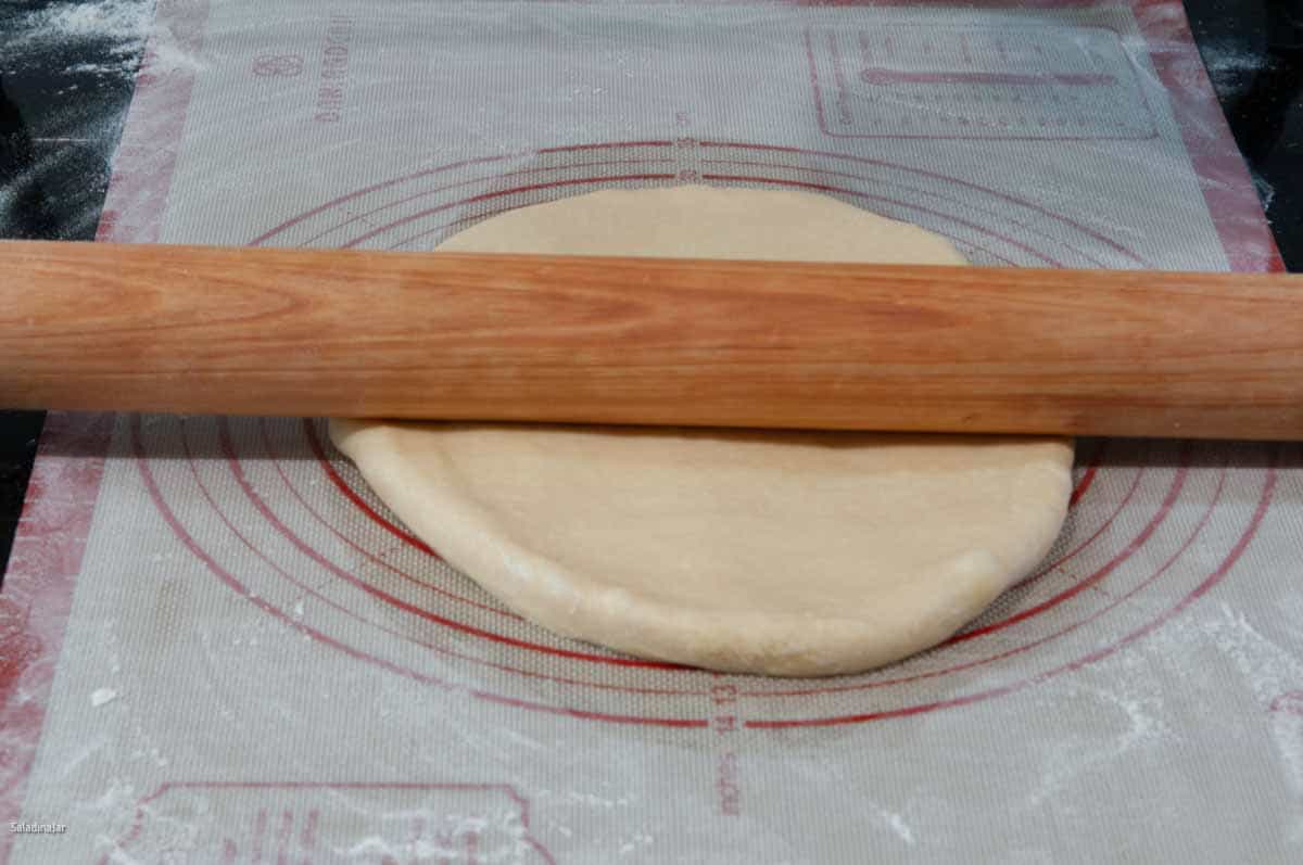 rolling tout the chilled dough.