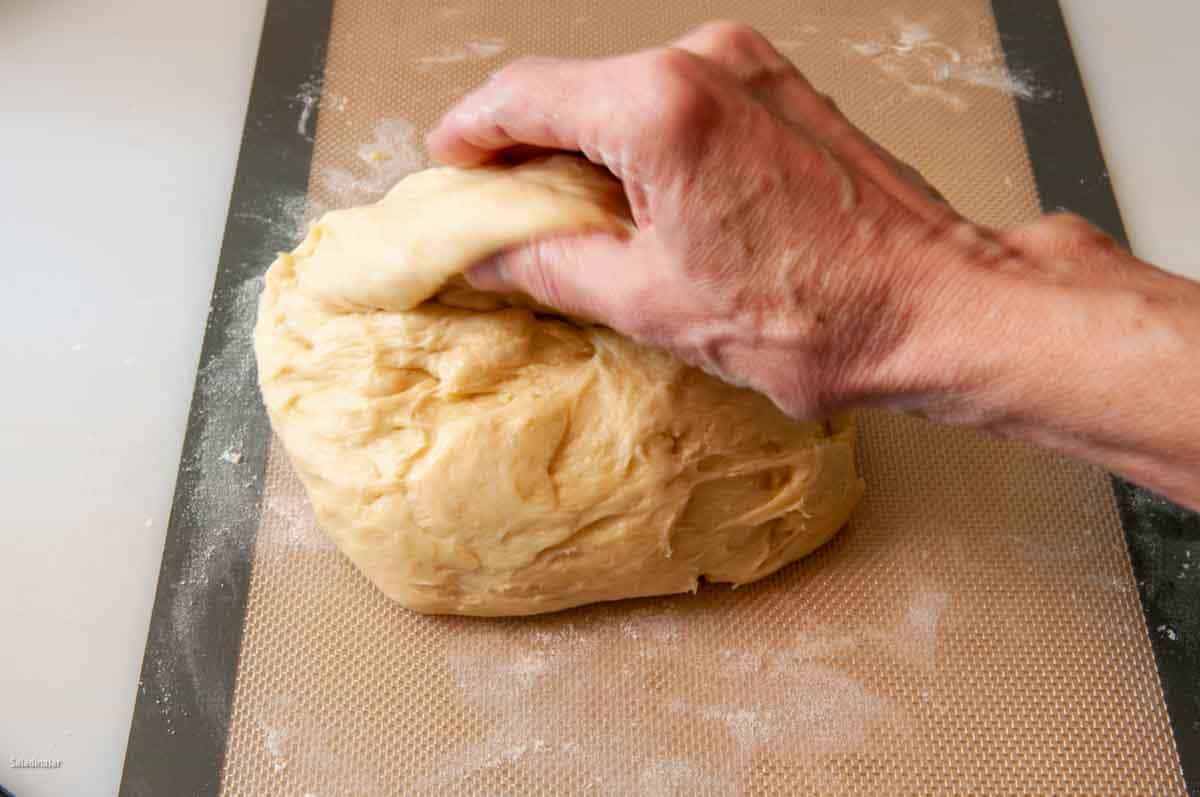 folding the dough before chilling.