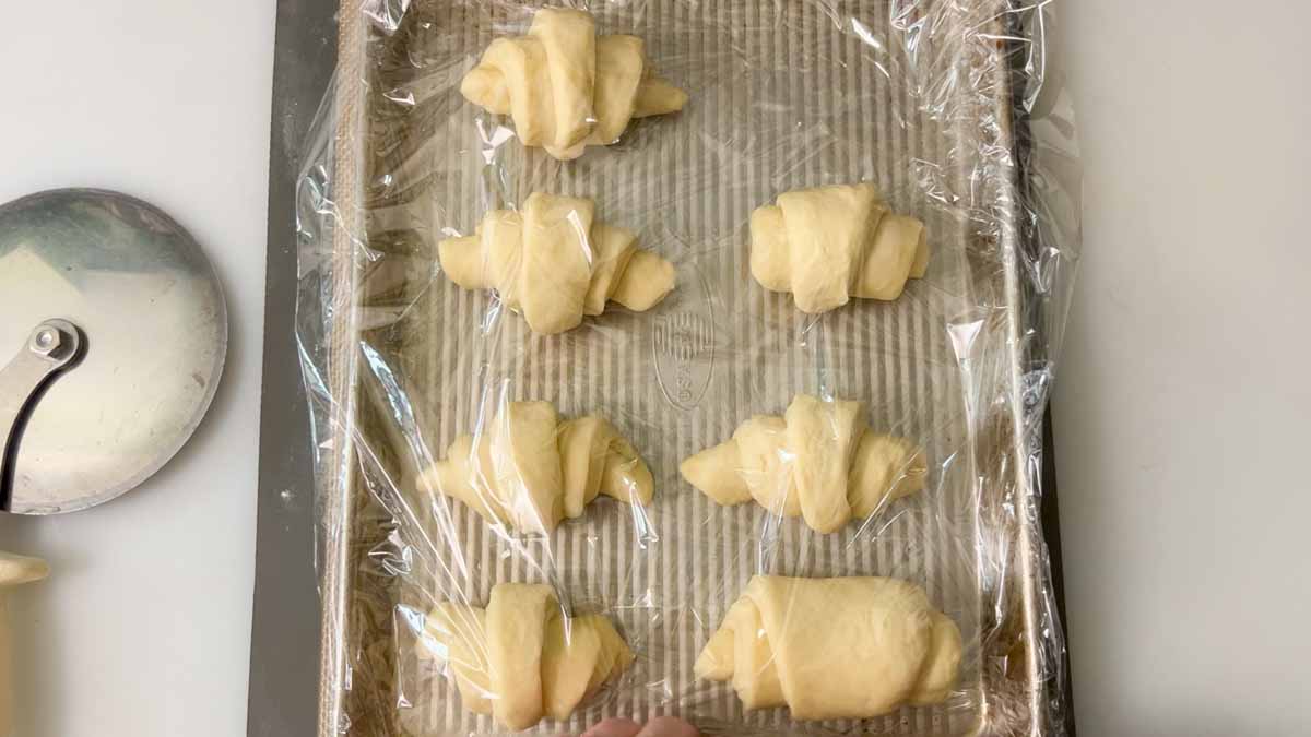 Shaped rolls before the second rise and par-bake.