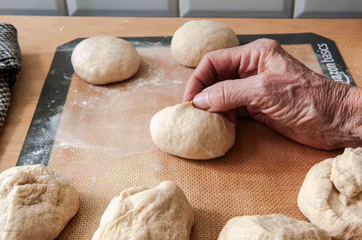Forming each portion into a ball.