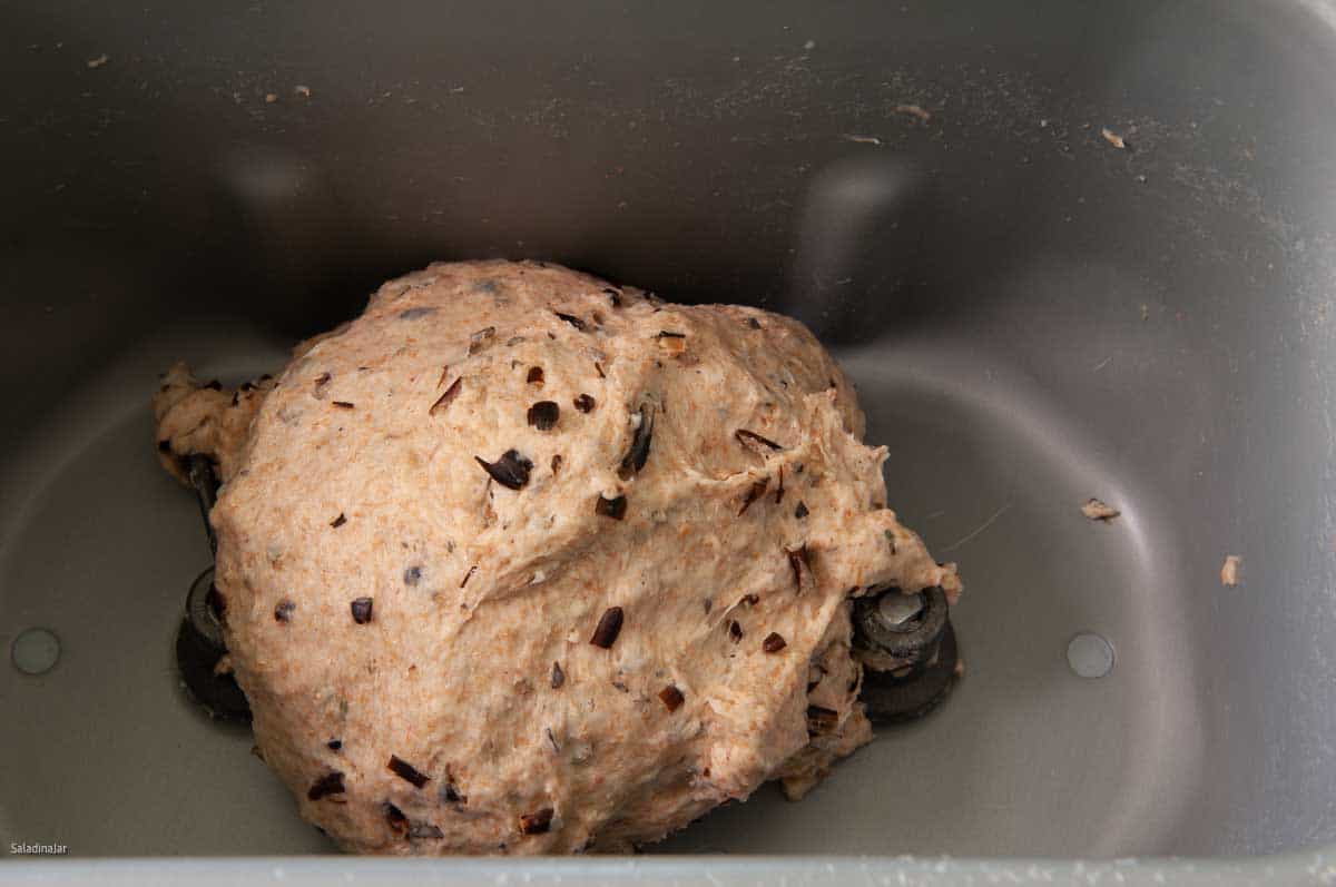 Checking the dough for hydration